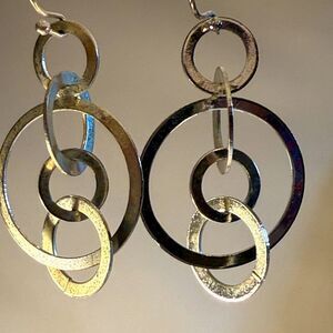 Sterling Silver ear wires silver rings Hoop Earrings